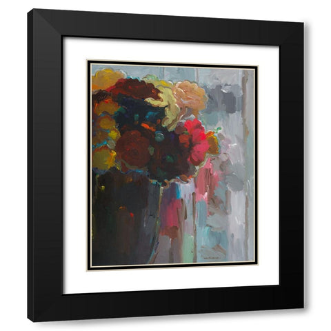 Asymmetrical Bouquet II Black Modern Wood Framed Art Print with Double Matting by Khorasani, Hooshang