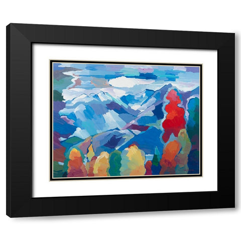 Natures Composition Black Modern Wood Framed Art Print with Double Matting by Khorasani, Hooshang