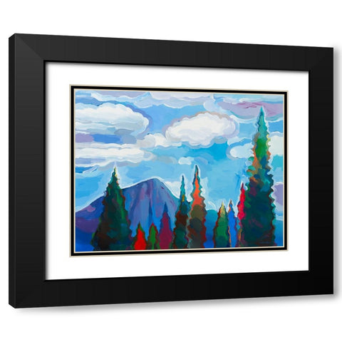 Color and Clouds #5 Black Modern Wood Framed Art Print with Double Matting by Khorasani, Hooshang