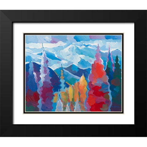 Points of Reverie Black Modern Wood Framed Art Print with Double Matting by Khorasani, Hooshang