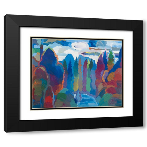 Stream into Consciousness Black Modern Wood Framed Art Print with Double Matting by Khorasani, Hooshang