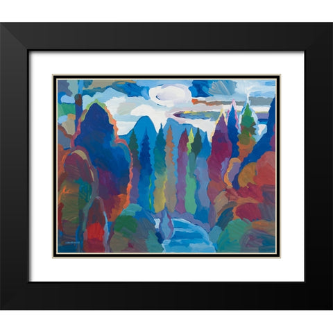 Stream into Consciousness Black Modern Wood Framed Art Print with Double Matting by Khorasani, Hooshang