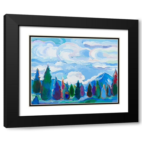 Color and Clouds #4 Black Modern Wood Framed Art Print with Double Matting by Khorasani, Hooshang