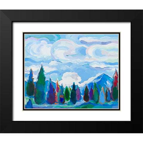 Color and Clouds #4 Black Modern Wood Framed Art Print with Double Matting by Khorasani, Hooshang