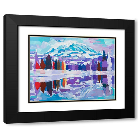 Natures Reflection Black Modern Wood Framed Art Print with Double Matting by Khorasani, Hooshang