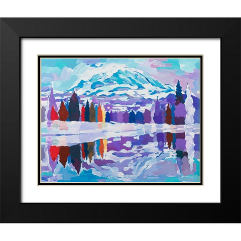 Natures Reflection Black Modern Wood Framed Art Print with Double Matting by Khorasani, Hooshang
