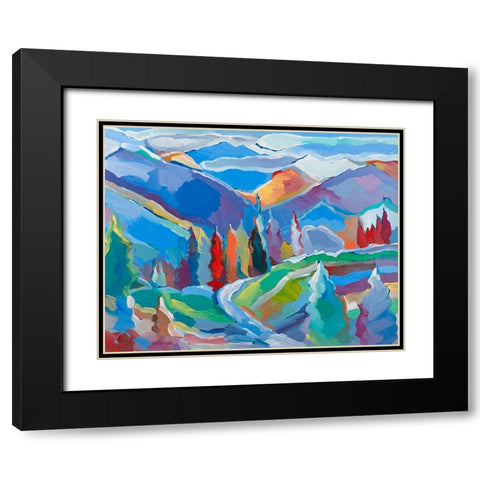Colorado Composition #5 Black Modern Wood Framed Art Print with Double Matting by Khorasani, Hooshang