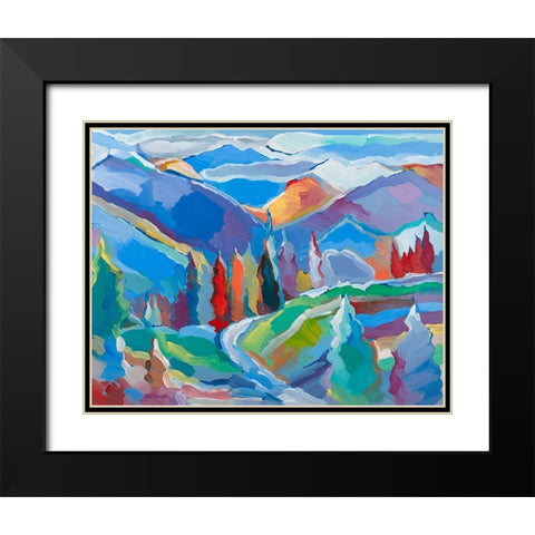Colorado Composition #5 Black Modern Wood Framed Art Print with Double Matting by Khorasani, Hooshang