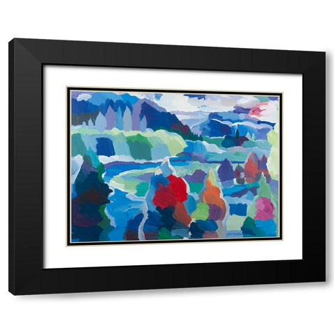 Color round the Bend Black Modern Wood Framed Art Print with Double Matting by Khorasani, Hooshang