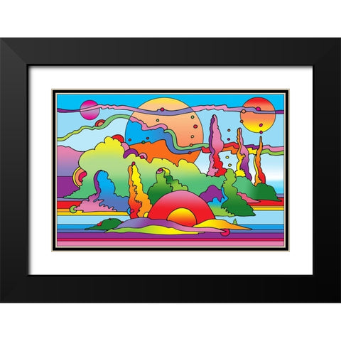 Pop-Art-Landscape-116 Black Modern Wood Framed Art Print with Double Matting by Green, Howie