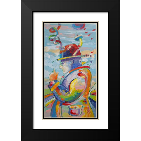 Pop Art Thinker Black Modern Wood Framed Art Print with Double Matting by Green, Howie