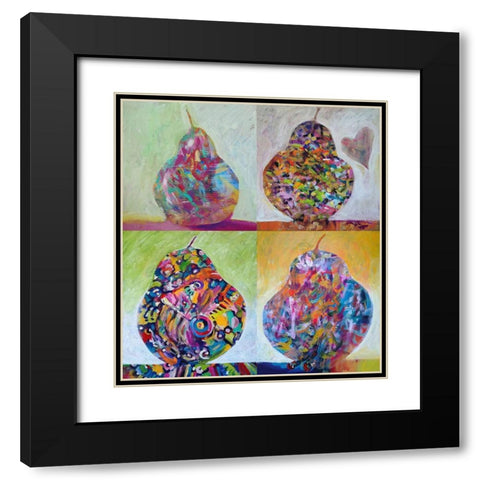 4 Pears 119 Black Modern Wood Framed Art Print with Double Matting by Green, Howie