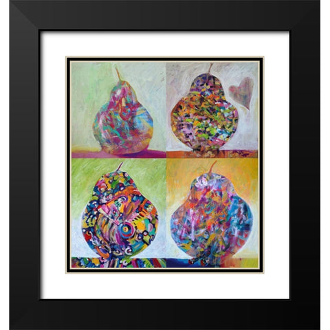 4 Pears 119 Black Modern Wood Framed Art Print with Double Matting by Green, Howie