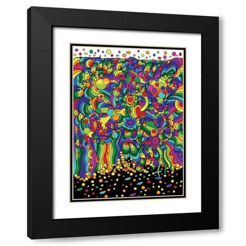 Pop Art Waterfall Black Modern Wood Framed Art Print with Double Matting by Green, Howie