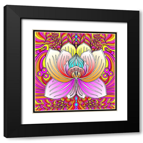 Lotus Flower 2 Black Modern Wood Framed Art Print with Double Matting by Green, Howie