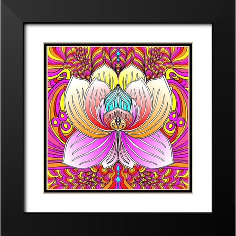 Lotus Flower 2 Black Modern Wood Framed Art Print with Double Matting by Green, Howie