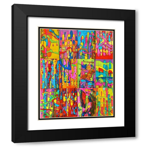 Abstracts-1 Black Modern Wood Framed Art Print with Double Matting by Green, Howie