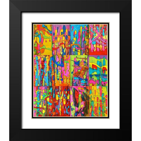 Abstracts-1 Black Modern Wood Framed Art Print with Double Matting by Green, Howie