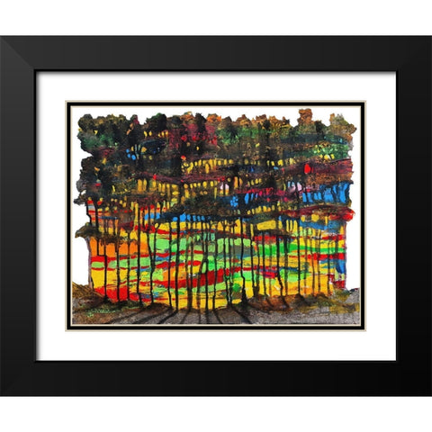 Trees 5 Black Modern Wood Framed Art Print with Double Matting by Green, Howie