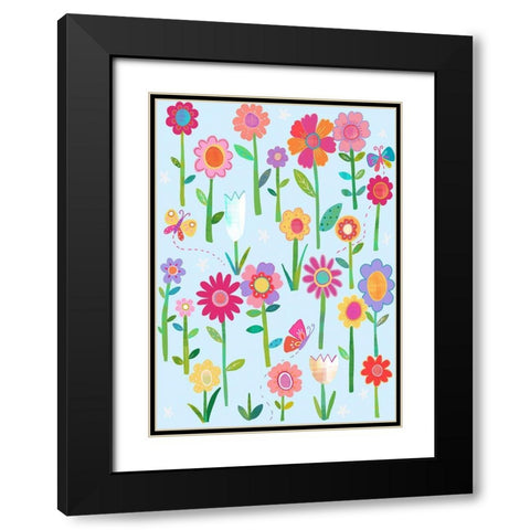 Meadow Black Modern Wood Framed Art Print with Double Matting by HUE and MI and Sangita