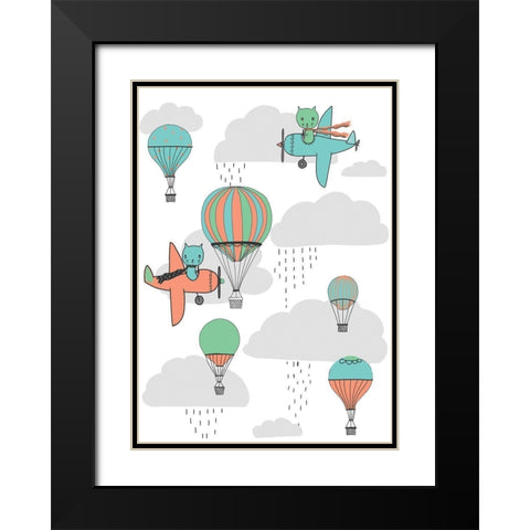 20-32 High Flyer Black Modern Wood Framed Art Print with Double Matting by HUE and MI and Sangita