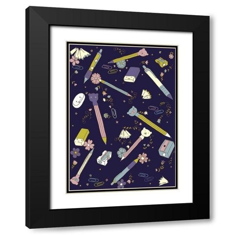 Stationary Black Modern Wood Framed Art Print with Double Matting by HUE and MI and Sangita