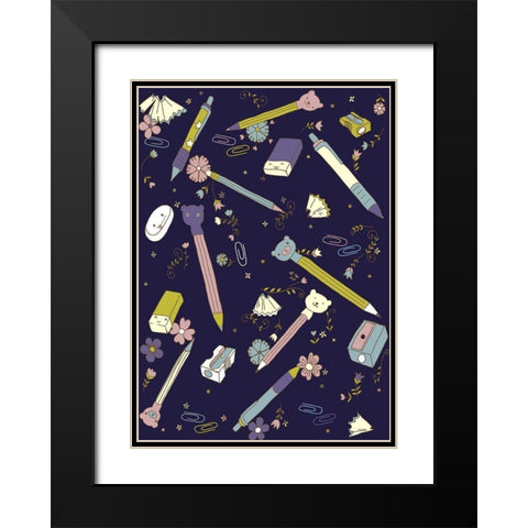 Stationary Black Modern Wood Framed Art Print with Double Matting by HUE and MI and Sangita
