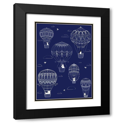 Up Up And Away Black Modern Wood Framed Art Print with Double Matting by HUE and MI and Sangita