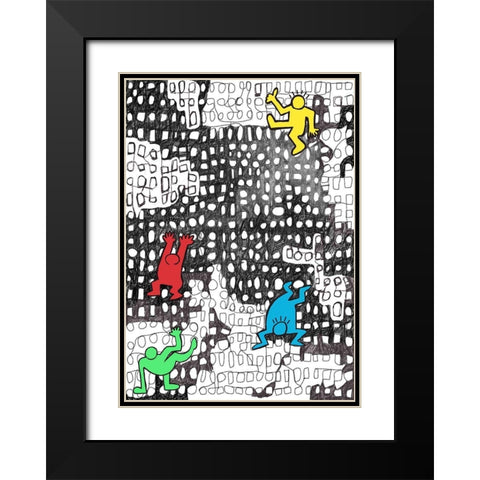 Ups And Downs In The City Black Modern Wood Framed Art Print with Double Matting by HUE and MI and Sangita