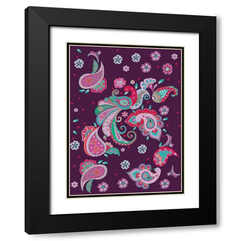 Peacock Black Modern Wood Framed Art Print with Double Matting by HUE and MI and Sangita