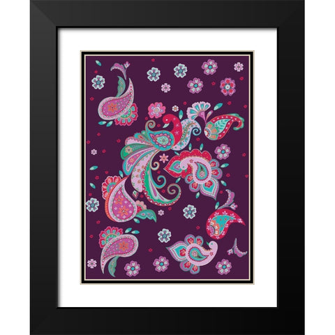 Peacock Black Modern Wood Framed Art Print with Double Matting by HUE and MI and Sangita