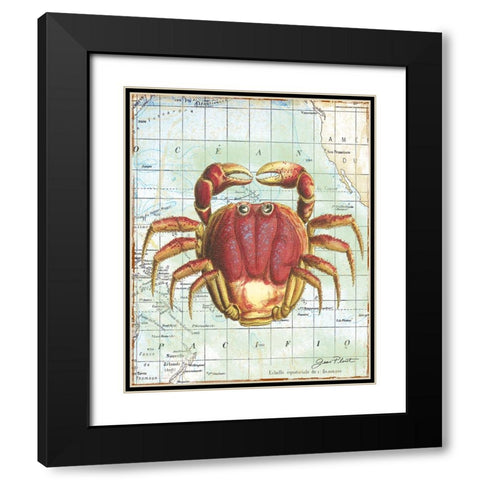 Nautical Journey-D-Crab Black Modern Wood Framed Art Print with Double Matting by Plout, Jean