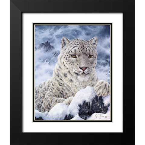 Cat Black Modern Wood Framed Art Print with Double Matting by Tift, Jeff