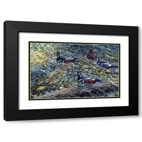 Harlequin Romance Black Modern Wood Framed Art Print with Double Matting by Tift, Jeff