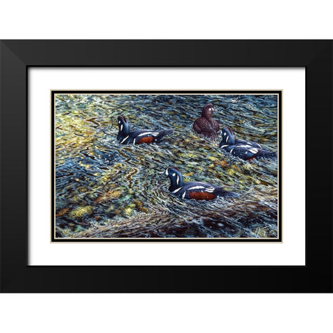 Harlequin Romance Black Modern Wood Framed Art Print with Double Matting by Tift, Jeff