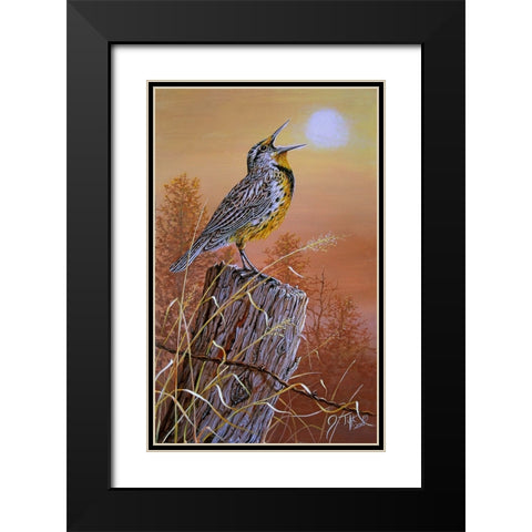 Meadowlark Painting Black Modern Wood Framed Art Print with Double Matting by Tift, Jeff