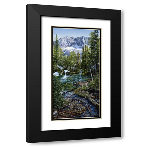 Wilderness Family Black Modern Wood Framed Art Print with Double Matting by Tift, Jeff