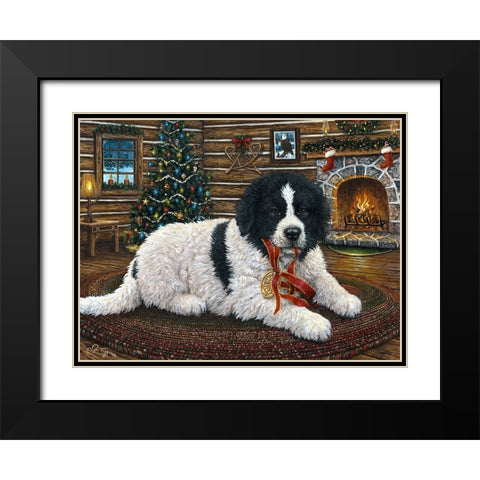 Christmas Companion Black Modern Wood Framed Art Print with Double Matting by Tift, Jeff