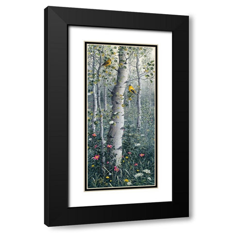 American Goldfinch Black Modern Wood Framed Art Print with Double Matting by Tift, Jeff