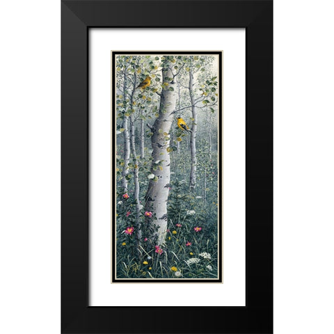 American Goldfinch Black Modern Wood Framed Art Print with Double Matting by Tift, Jeff