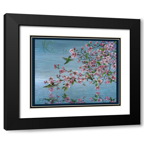 Broad Tailed Hummer Black Modern Wood Framed Art Print with Double Matting by Tift, Jeff