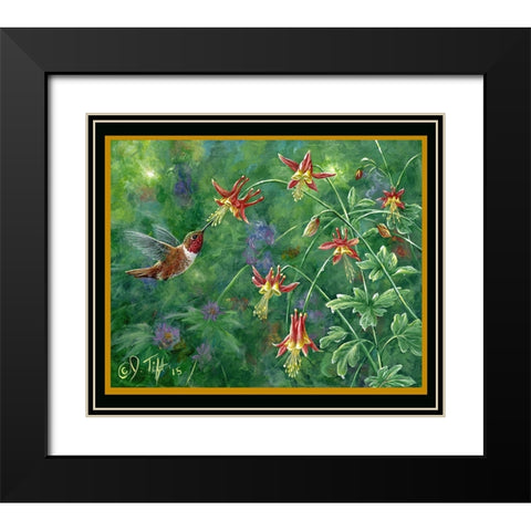 Rufous Hummingbird Black Modern Wood Framed Art Print with Double Matting by Tift, Jeff