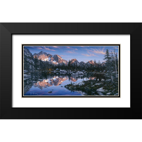 The Visitor 2 Black Modern Wood Framed Art Print with Double Matting by Tift, Jeff
