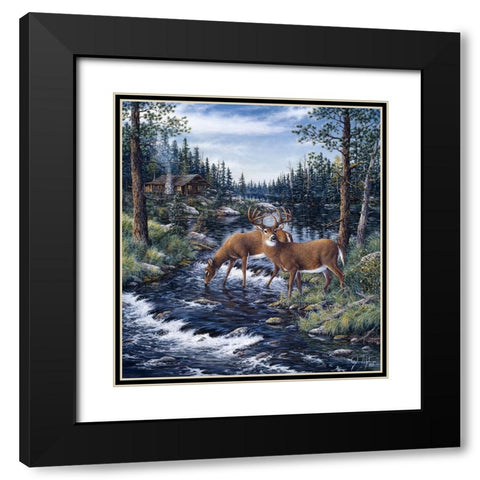Peaceful Morning Black Modern Wood Framed Art Print with Double Matting by Tift, Jeff