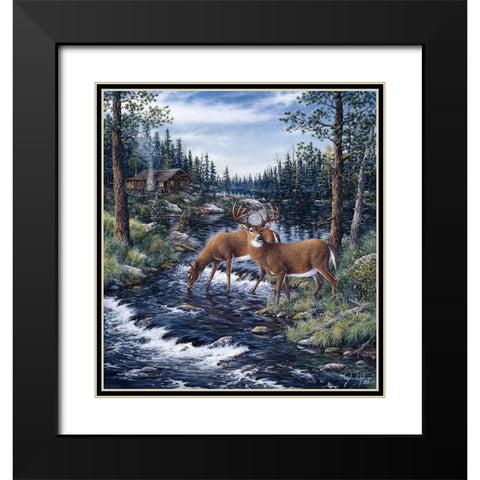 Peaceful Morning Black Modern Wood Framed Art Print with Double Matting by Tift, Jeff