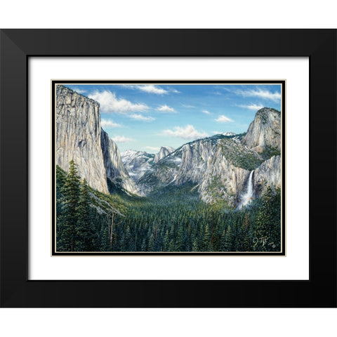 Yosemite Valley Black Modern Wood Framed Art Print with Double Matting by Tift, Jeff