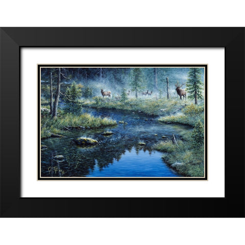 Misty Morning Black Modern Wood Framed Art Print with Double Matting by Tift, Jeff