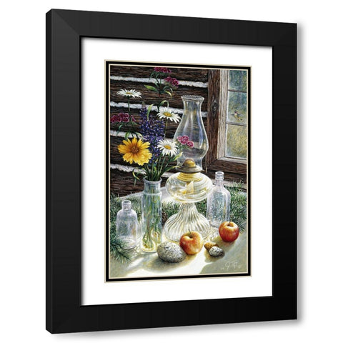 At The Window Black Modern Wood Framed Art Print with Double Matting by Tift, Jeff