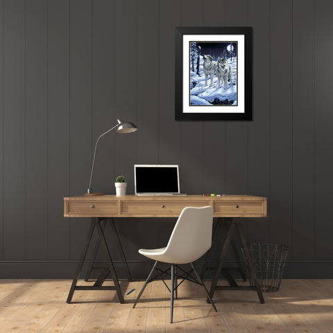 Lunar Calling Black Modern Wood Framed Art Print with Double Matting by Tift, Jeff