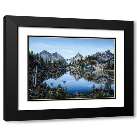 Gem Lake Black Modern Wood Framed Art Print with Double Matting by Tift, Jeff
